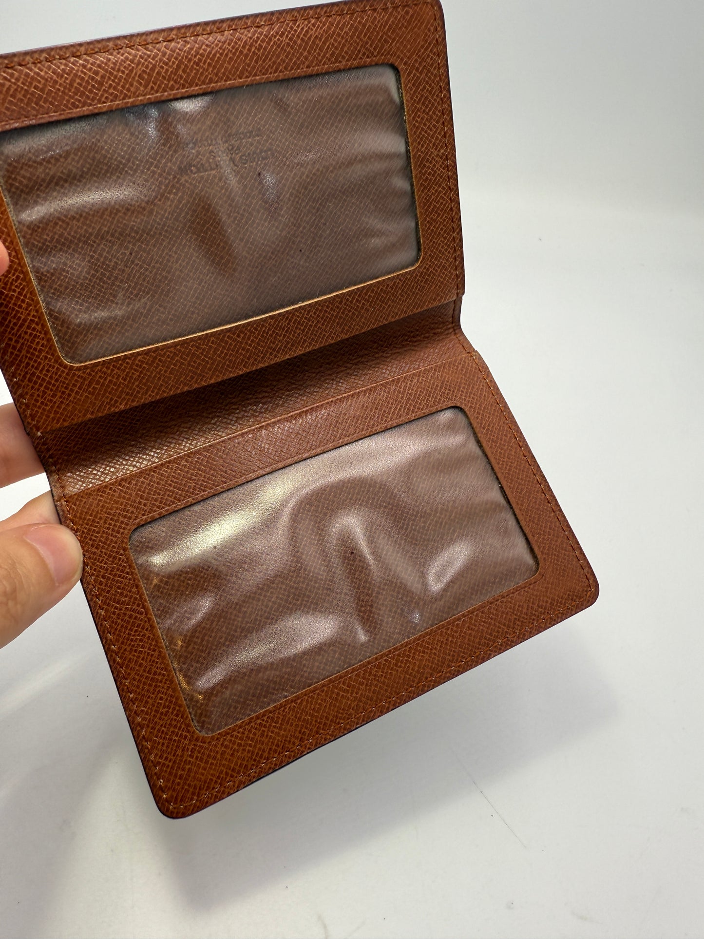 LV Monogram Coated Canvas ID Holder Compact Wallet 872A2