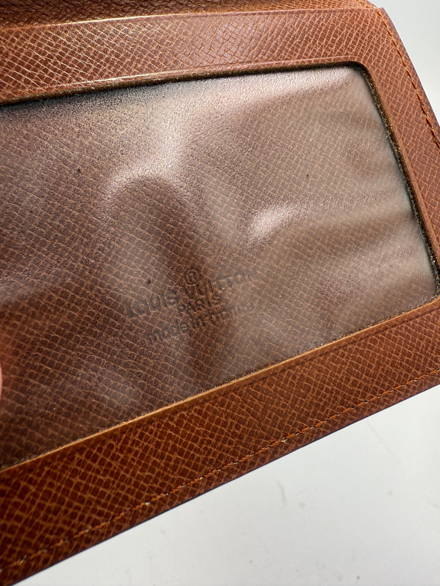 LV Monogram Coated Canvas ID Holder Compact Wallet 872A2