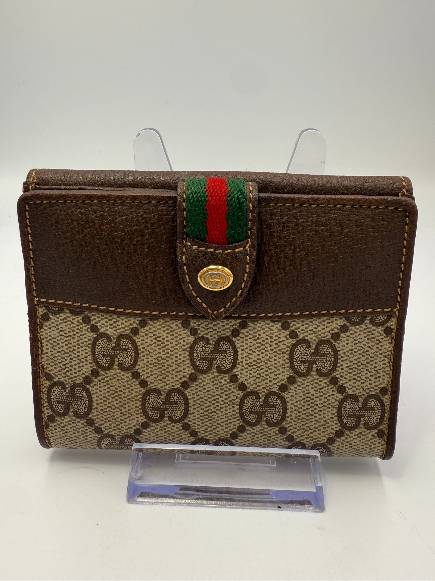 Gucci Vintage Supreme Coated Canvas Compact Wallet