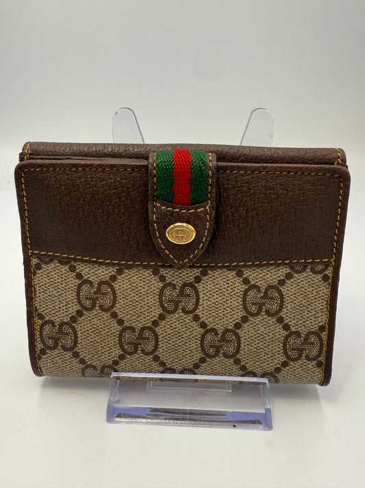 Gucci Vintage Supreme Coated Canvas Compact Wallet
