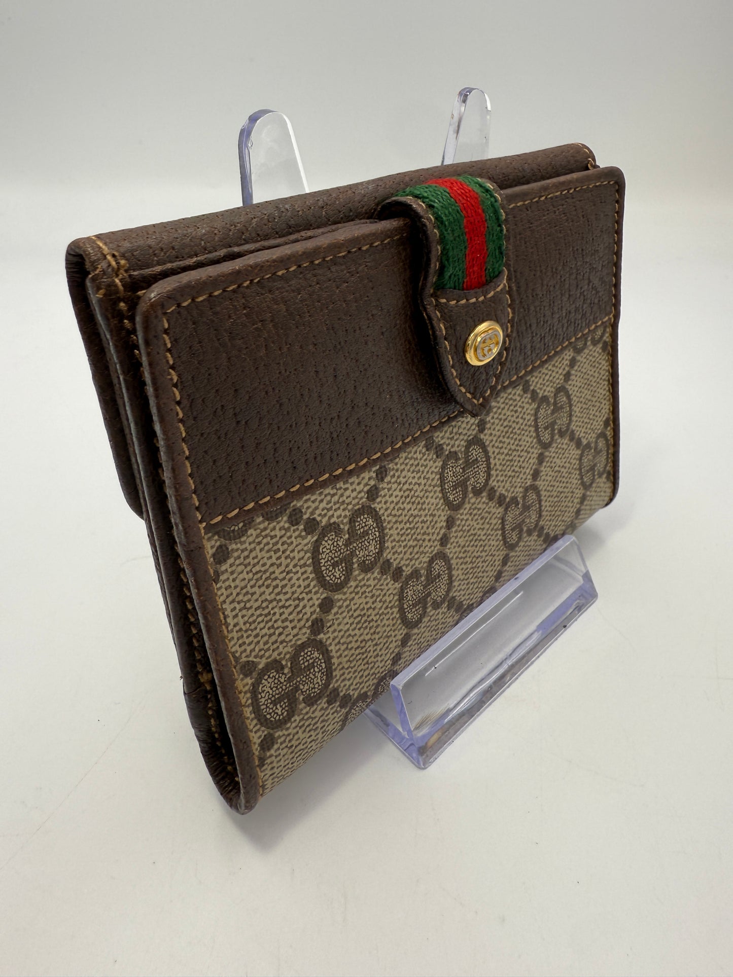 Gucci Vintage Supreme Coated Canvas Compact Wallet