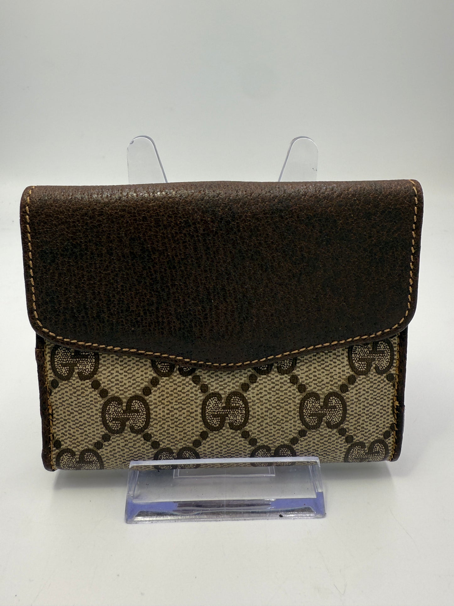 Gucci Vintage Supreme Coated Canvas Compact Wallet