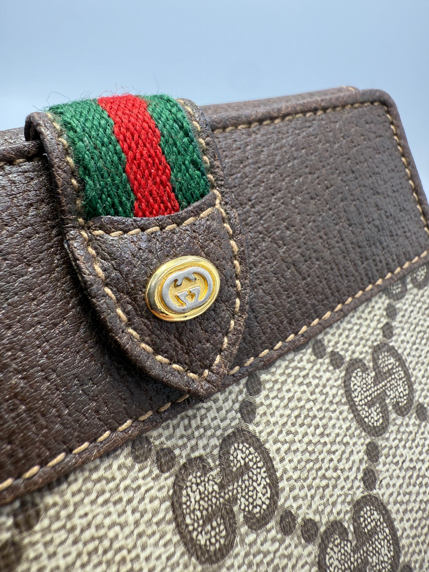 Gucci Vintage Supreme Coated Canvas Compact Wallet