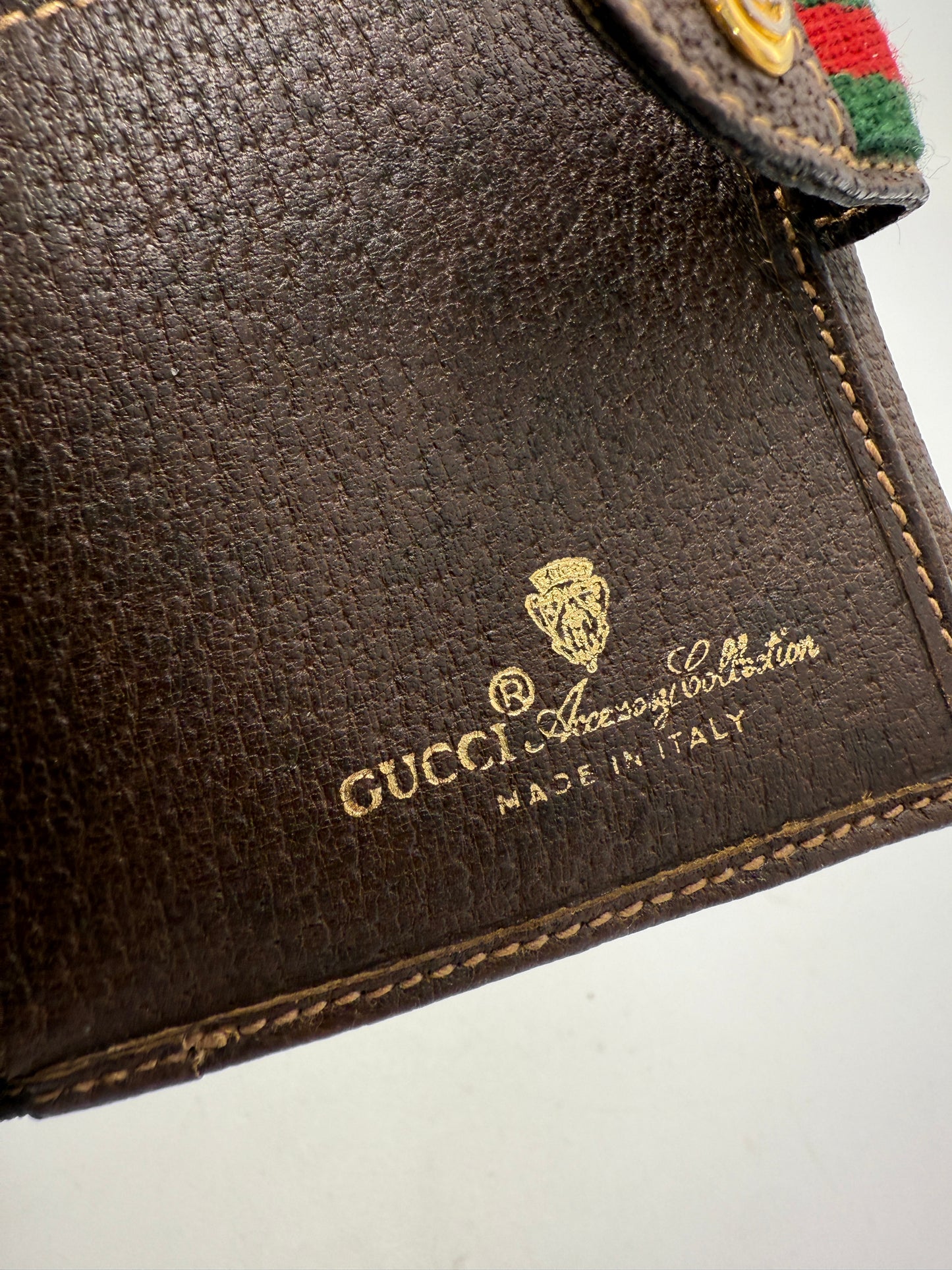 Gucci Vintage Supreme Coated Canvas Compact Wallet