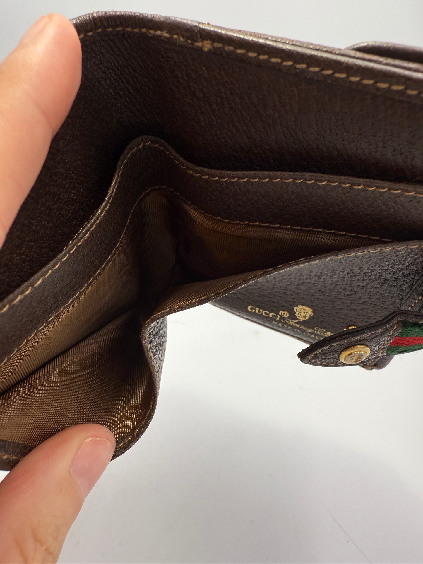 Gucci Vintage Supreme Coated Canvas Compact Wallet