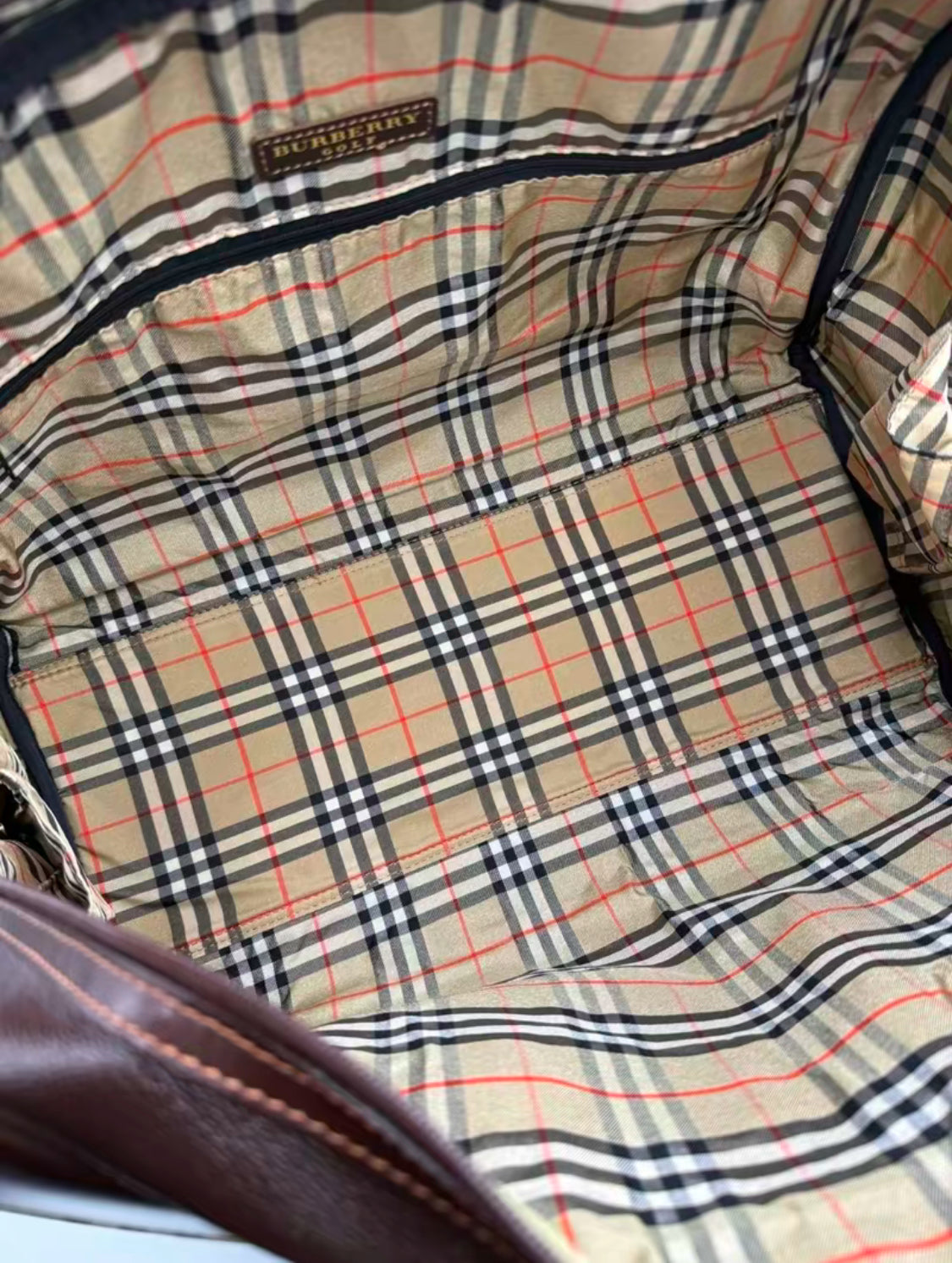 Burberry Brown Nova Check Travel Bag