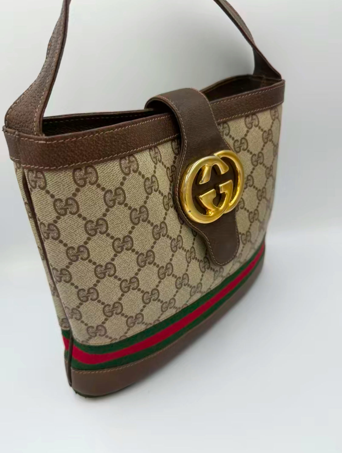 Gucci Supreme Guccissima Sherry Bucket Shoulder Bag