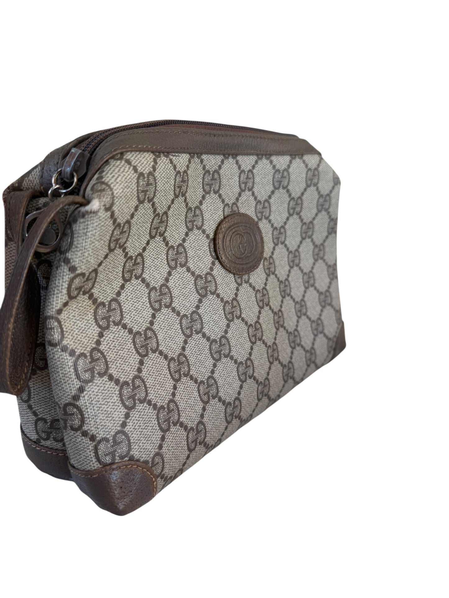 Gucci Vintage Beige Guccissima Coated Canvas Toiletry Pouch