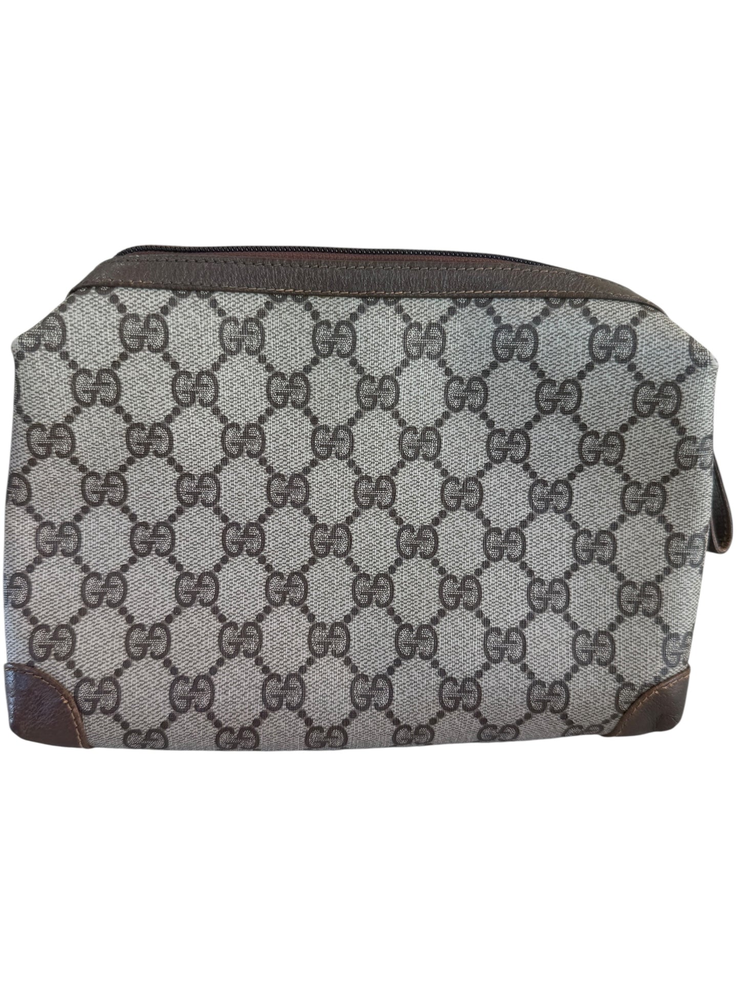 Gucci Vintage Beige Guccissima Coated Canvas Toiletry Pouch