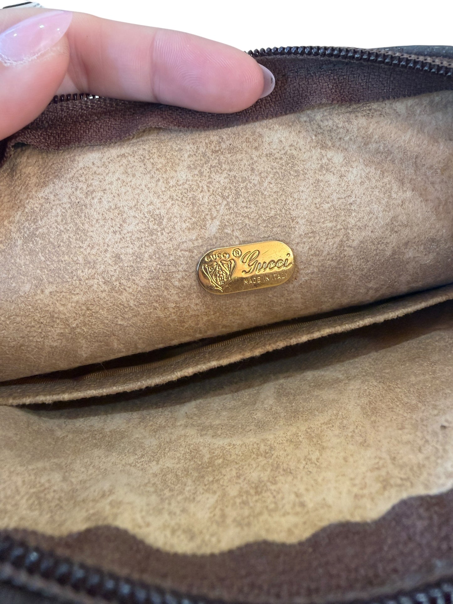 Gucci Vintage Beige Guccissima Coated Canvas Toiletry Pouch