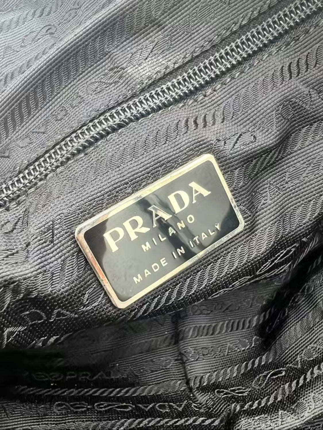 Prada Black Tessuto Nylon Hand Bag w/Lock & Keys