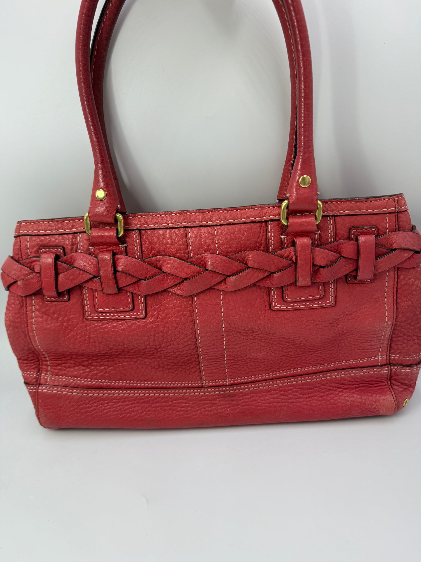 Coach Pink Pebbled Leather Handbag