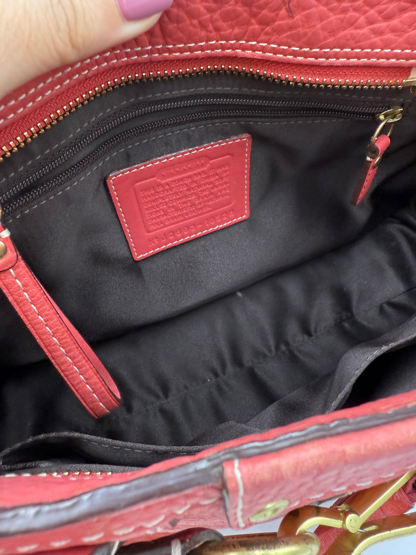 Coach Pink Pebbled Leather Handbag