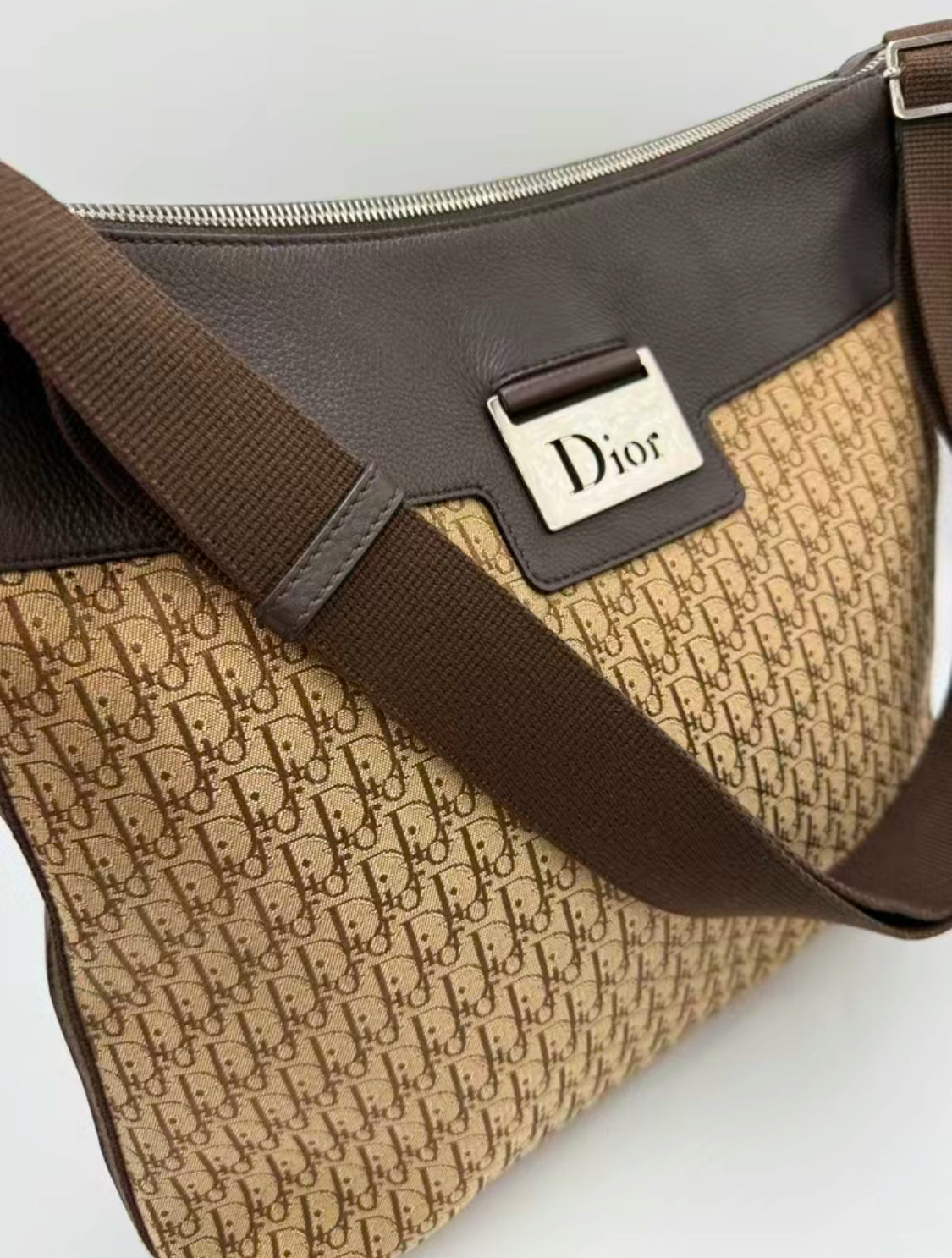 Christian Dior Diorissimo Beige Trotter Shoulder Bag