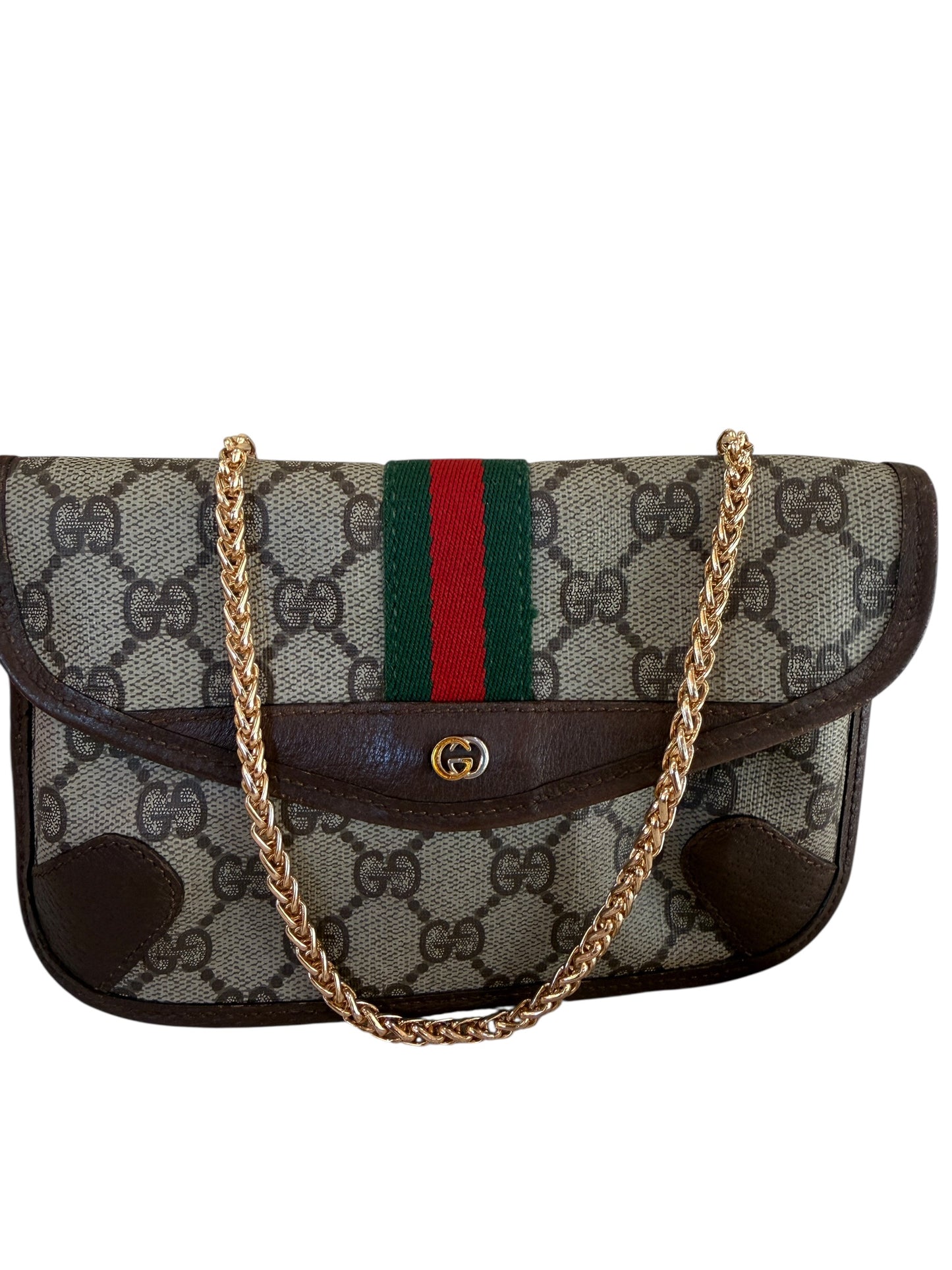 Gucci Vintage Supreme Coated Canvas Sherry Line Pouch