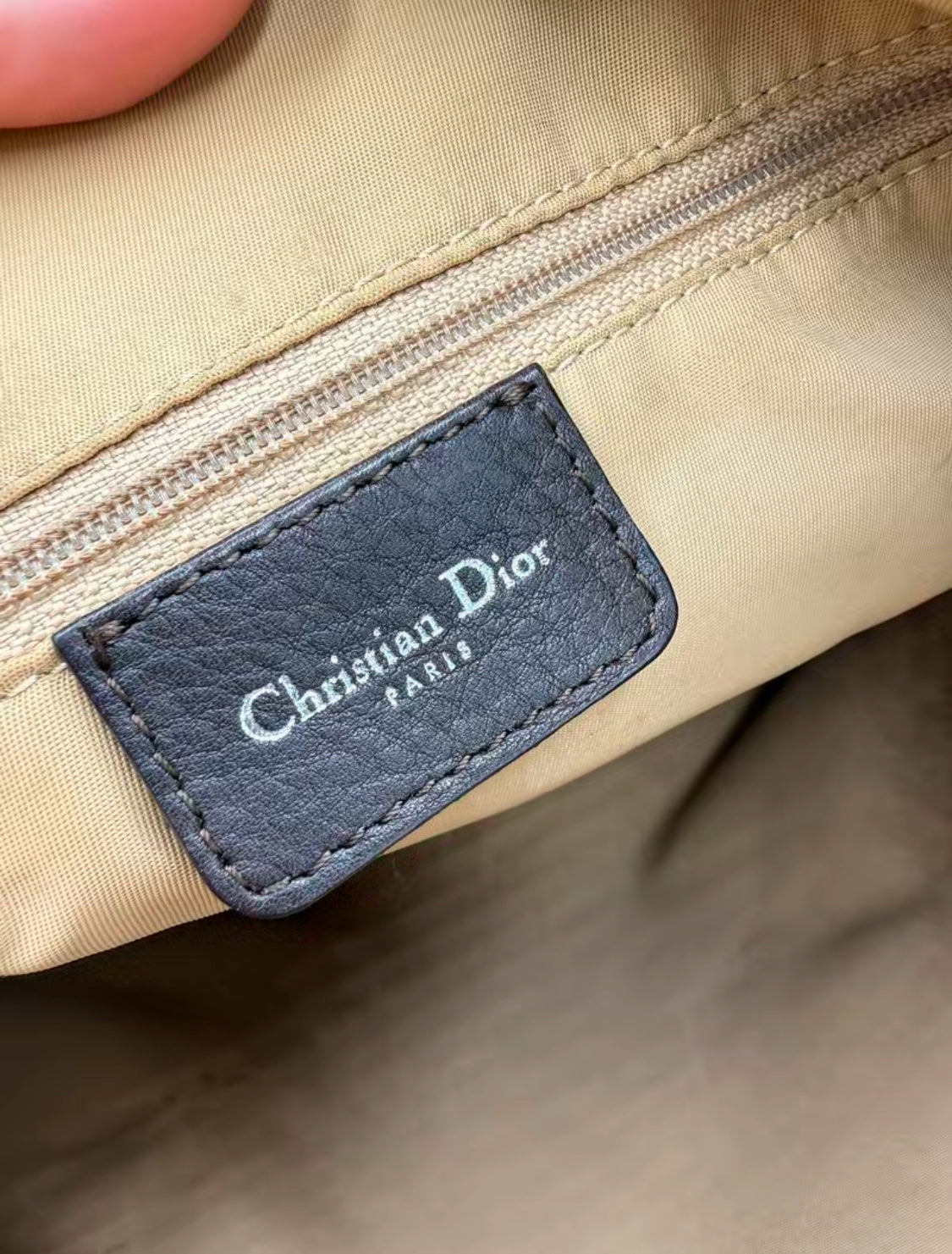 Christian Dior Diorissimo Beige Trotter Shoulder Bag
