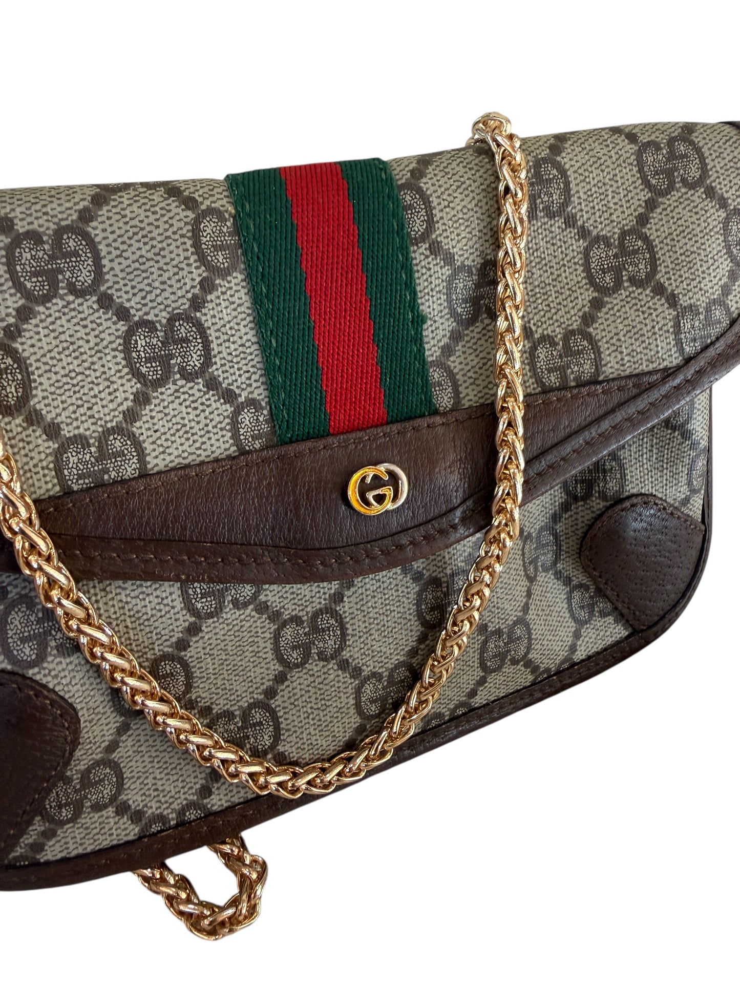 Gucci Vintage Supreme Coated Canvas Sherry Line Pouch