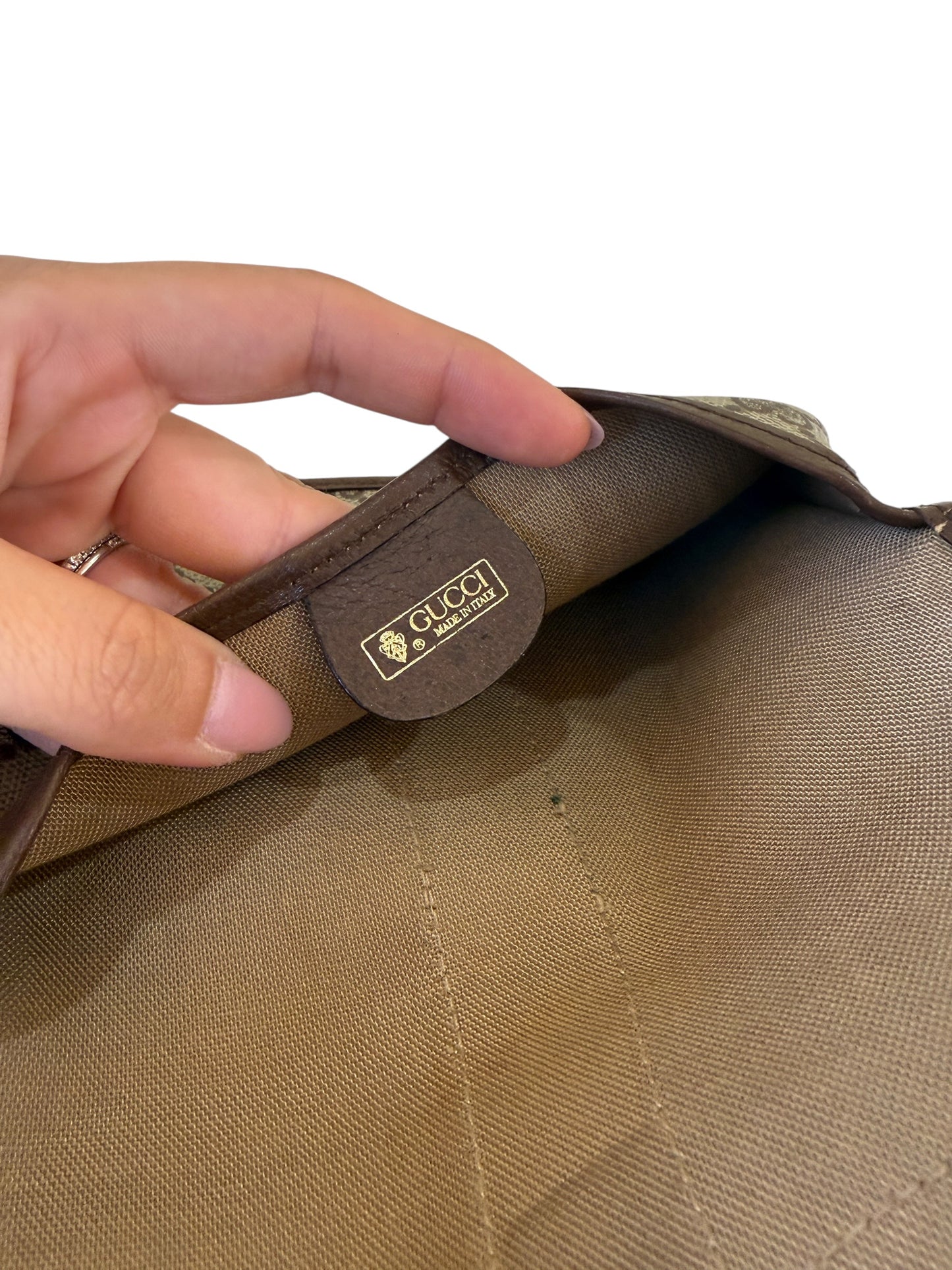 Gucci Vintage Supreme Coated Canvas Sherry Line Pouch