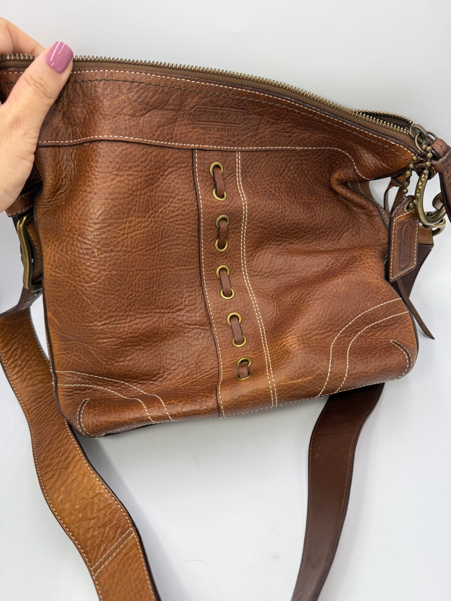 Coach Brown Leather Bucket Shoulder Bag