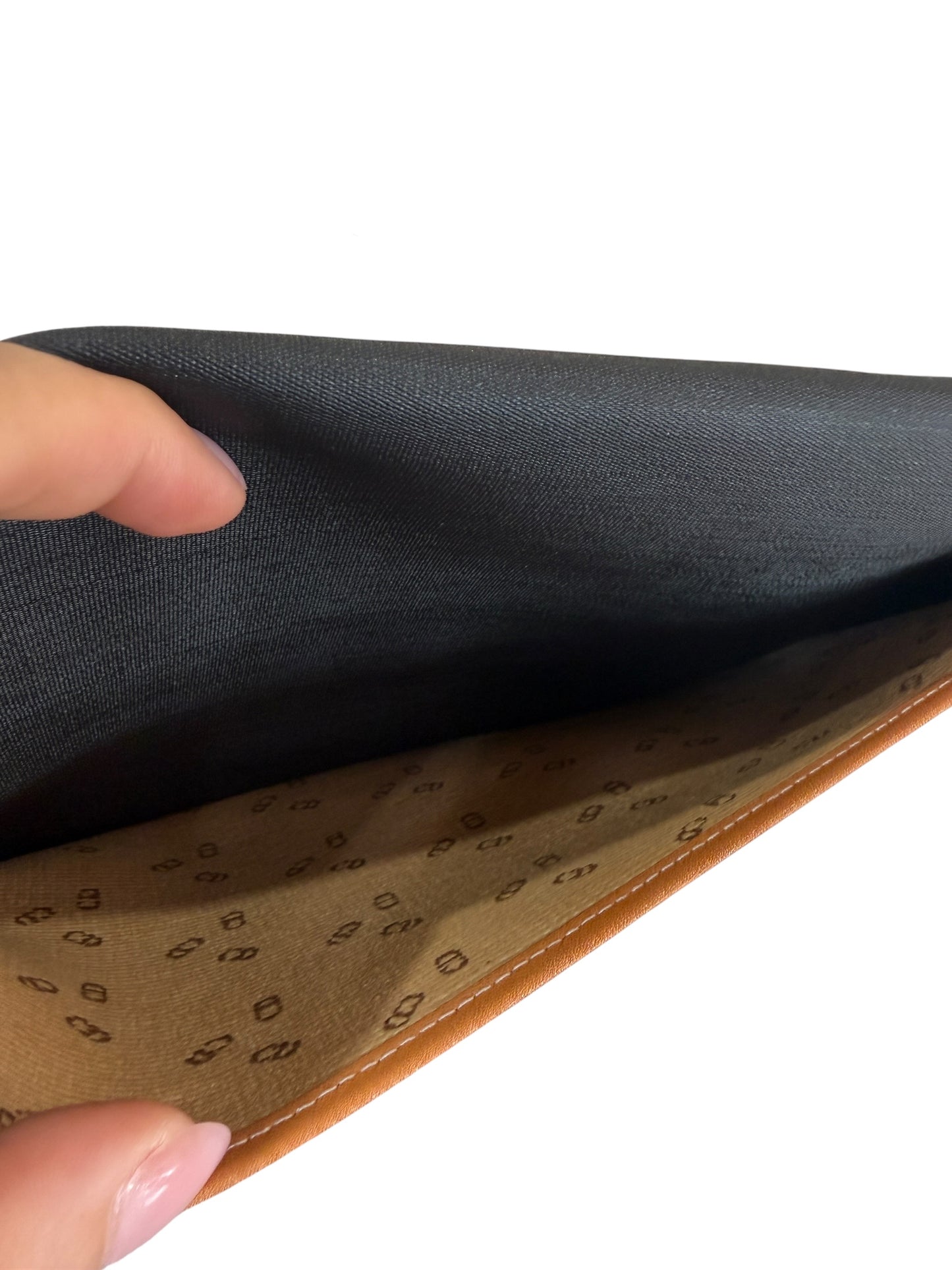 Christian Dior Vintage Black Coated Canvas Pouch Clutch