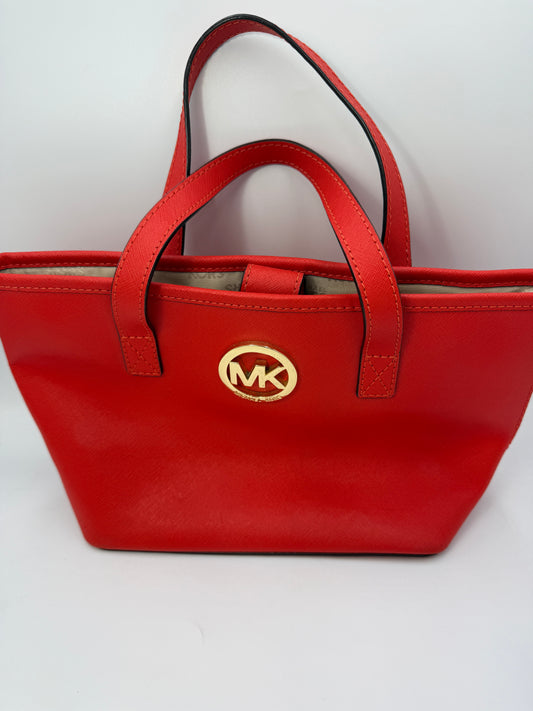 Michael Kors Red Leather Mini Handbag Tote