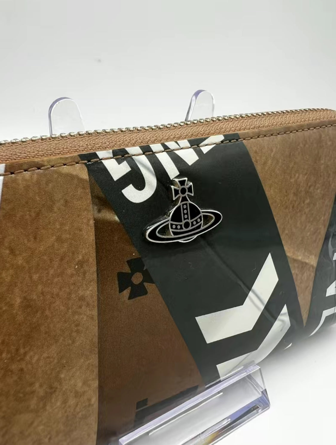 Vivienne Westwood Coated Canvas Caution Long Zippy Wallet