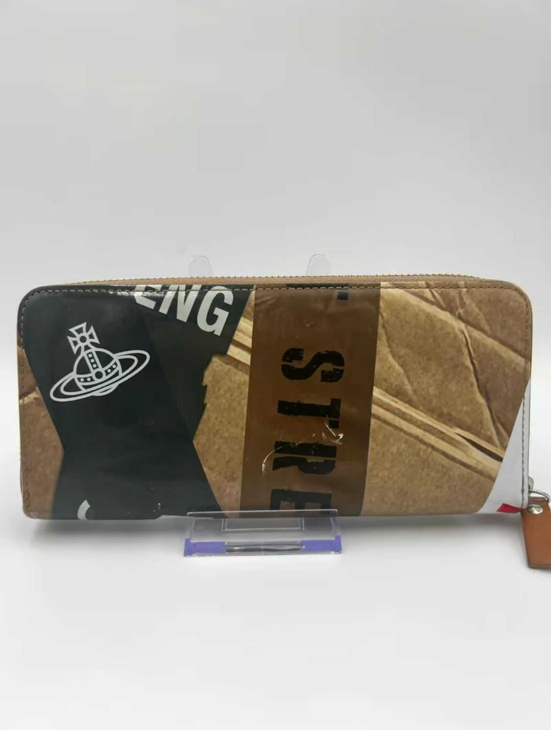 Vivienne Westwood Coated Canvas Caution Long Zippy Wallet