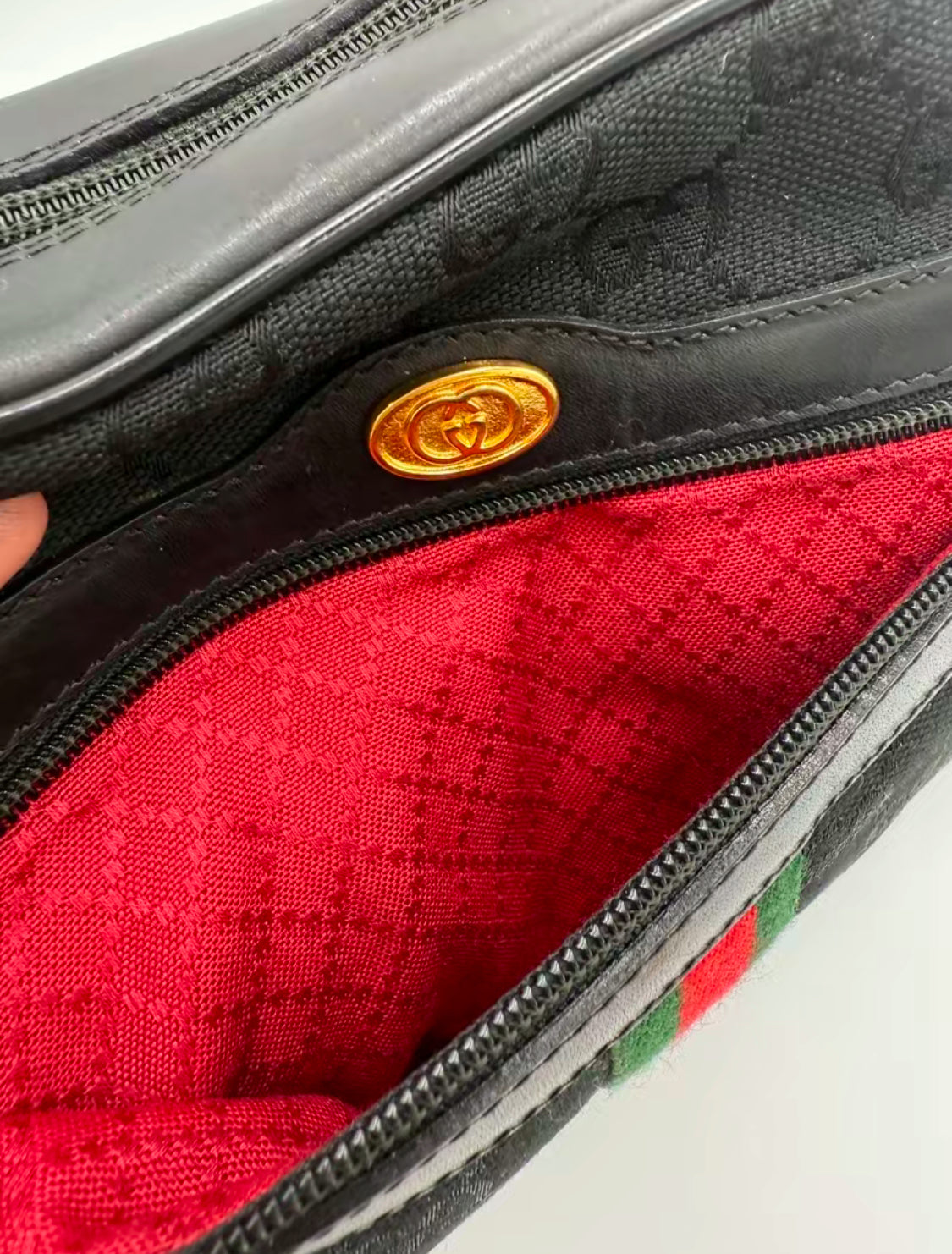 Gucci Canvas Guccissima Sherry Vintage Crossbody Bag