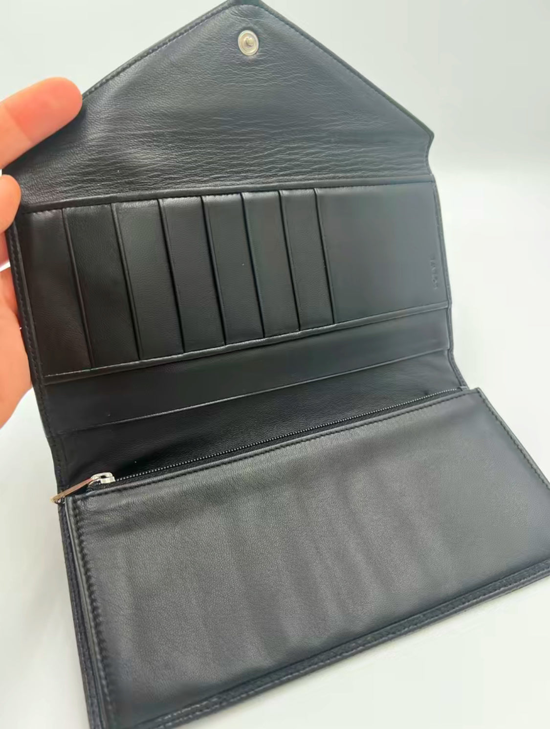 Loewe Black Leather Long Wallet Full Inclusion