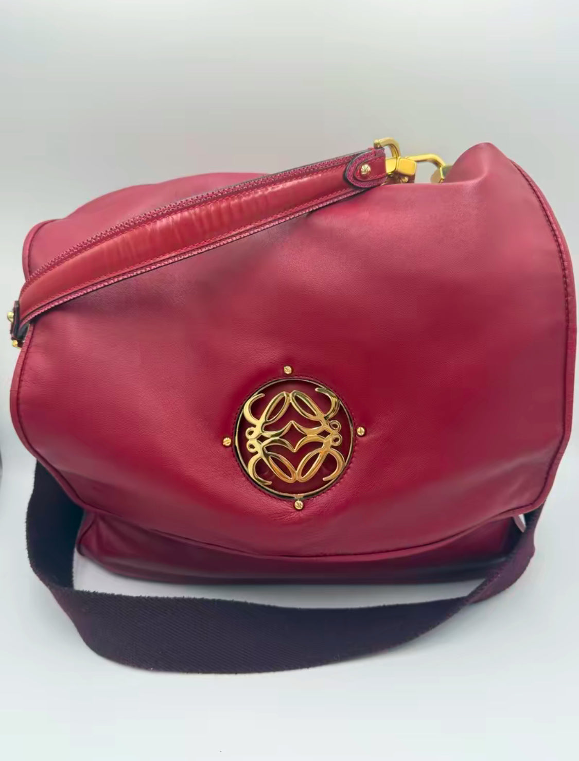 Loewe Red Red Leather Shoulder/Crossbody Bag