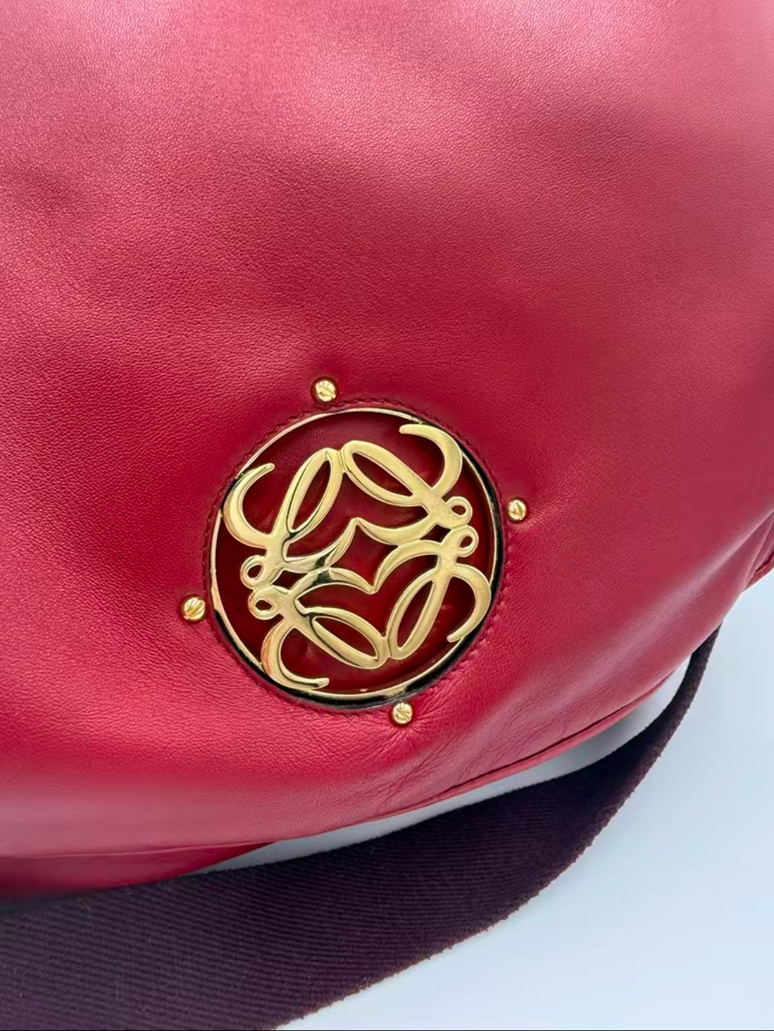 Loewe Red Red Leather Shoulder/Crossbody Bag