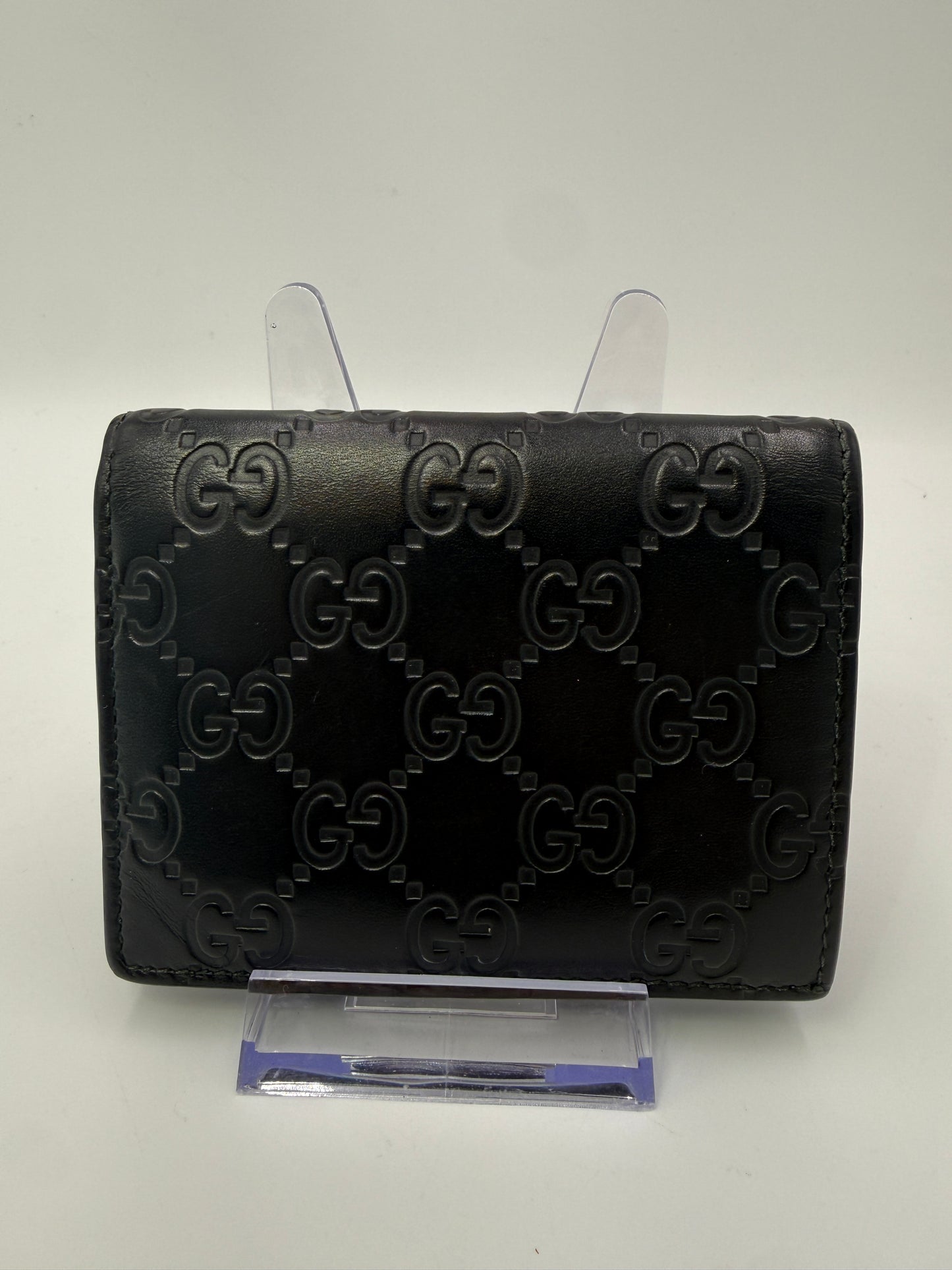 Gucci Guccissima Black Leather Card Holder