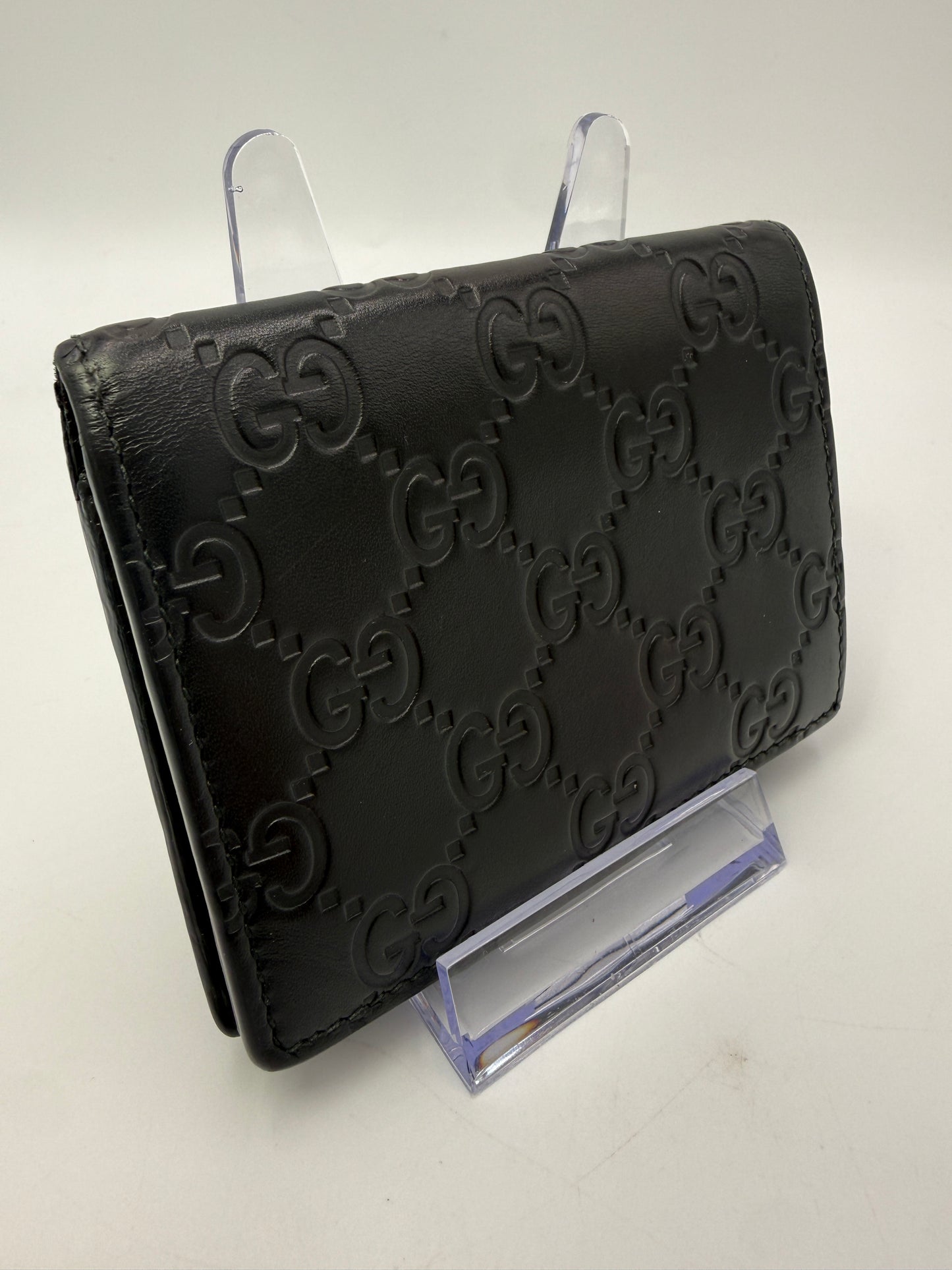 Gucci Guccissima Black Leather Card Holder