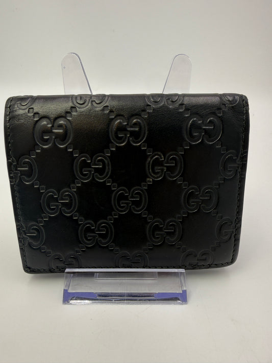 Gucci Guccissima Black Leather Card Holder