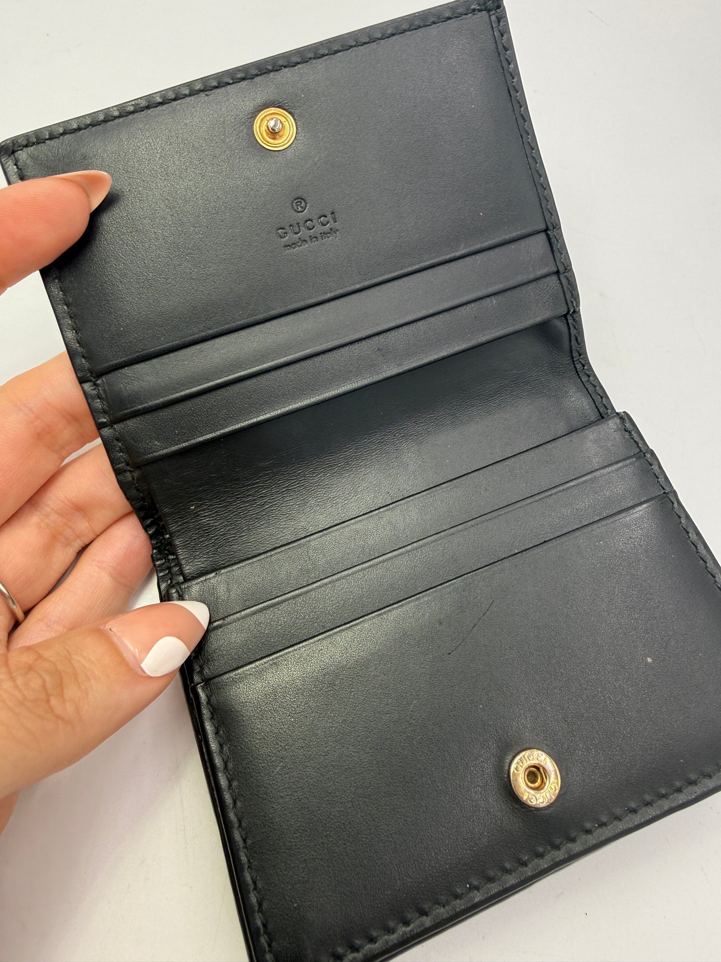 Gucci Guccissima Black Leather Card Holder