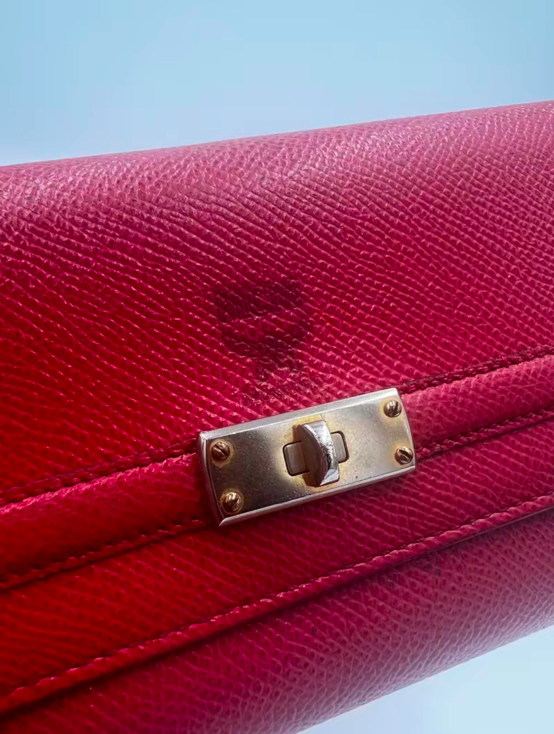 MCM Red Cross Grain Leather Continental Wallet