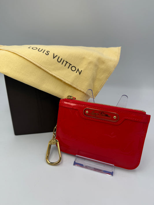 Louis Vuitton Red Coral Vernis Leather Oversized Key Cles CA1112