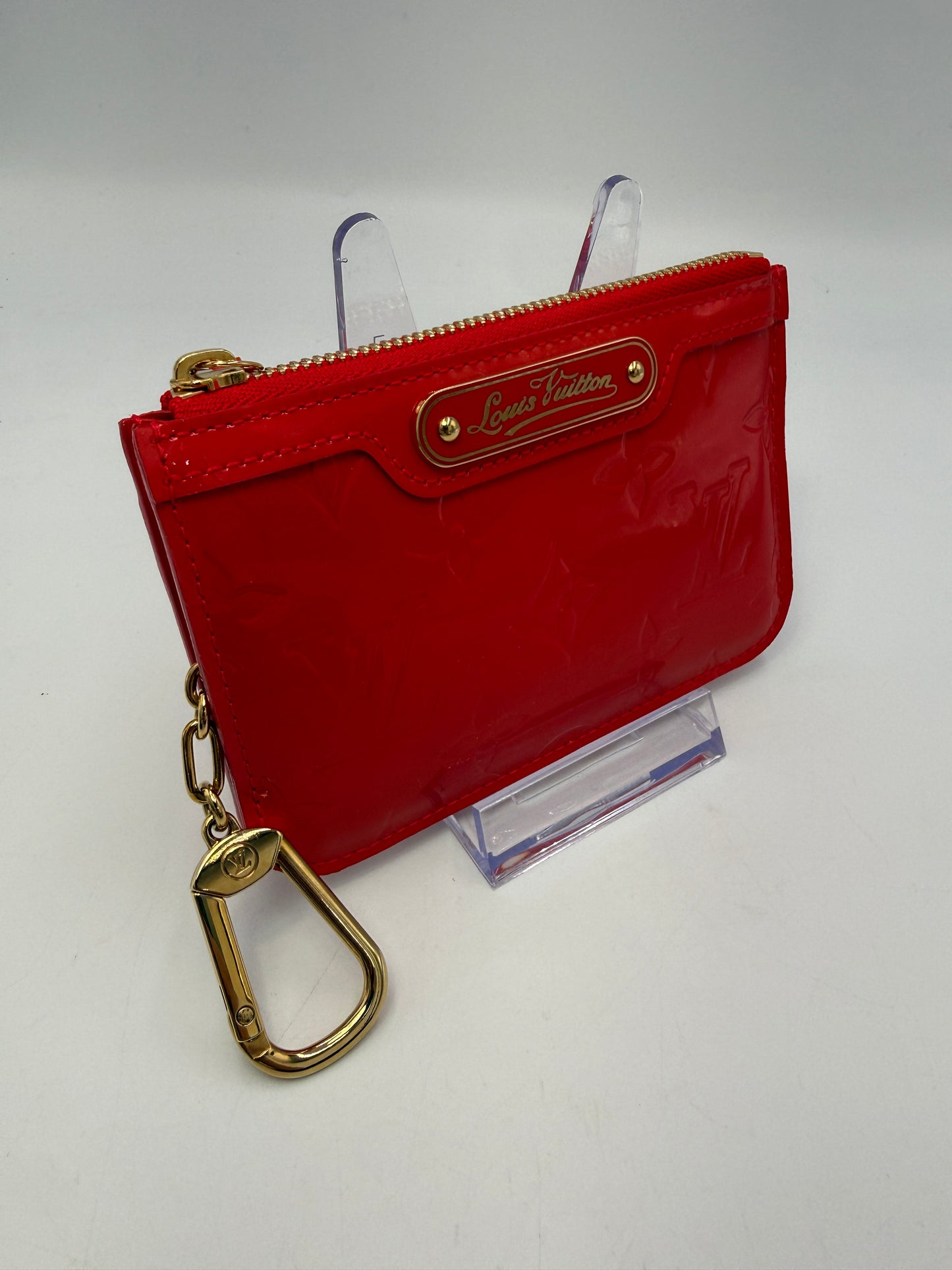 Louis Vuitton Red Coral Vernis Leather Oversized Key Cles CA1112