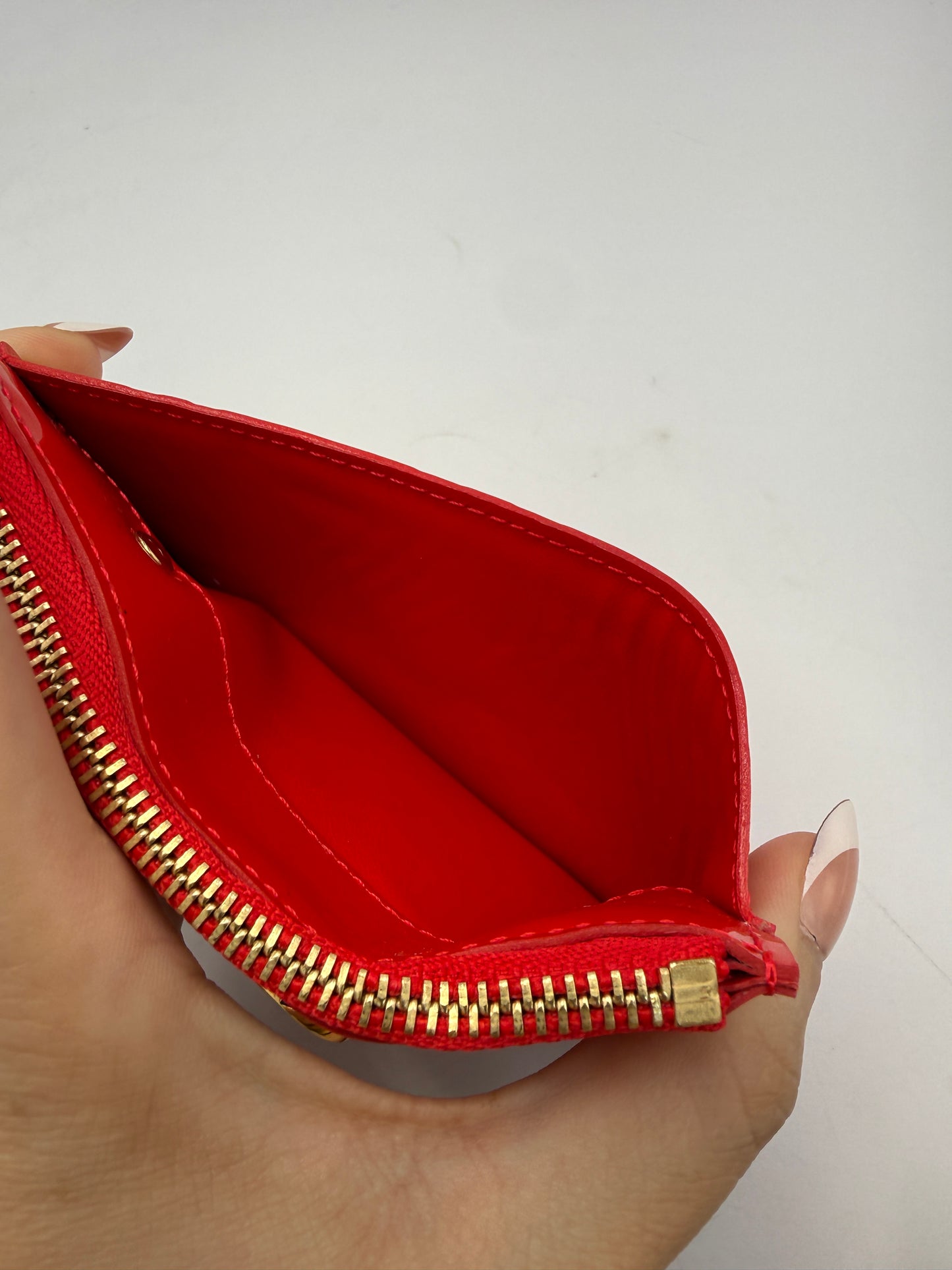 Louis Vuitton Red Coral Vernis Leather Oversized Key Cles CA1112