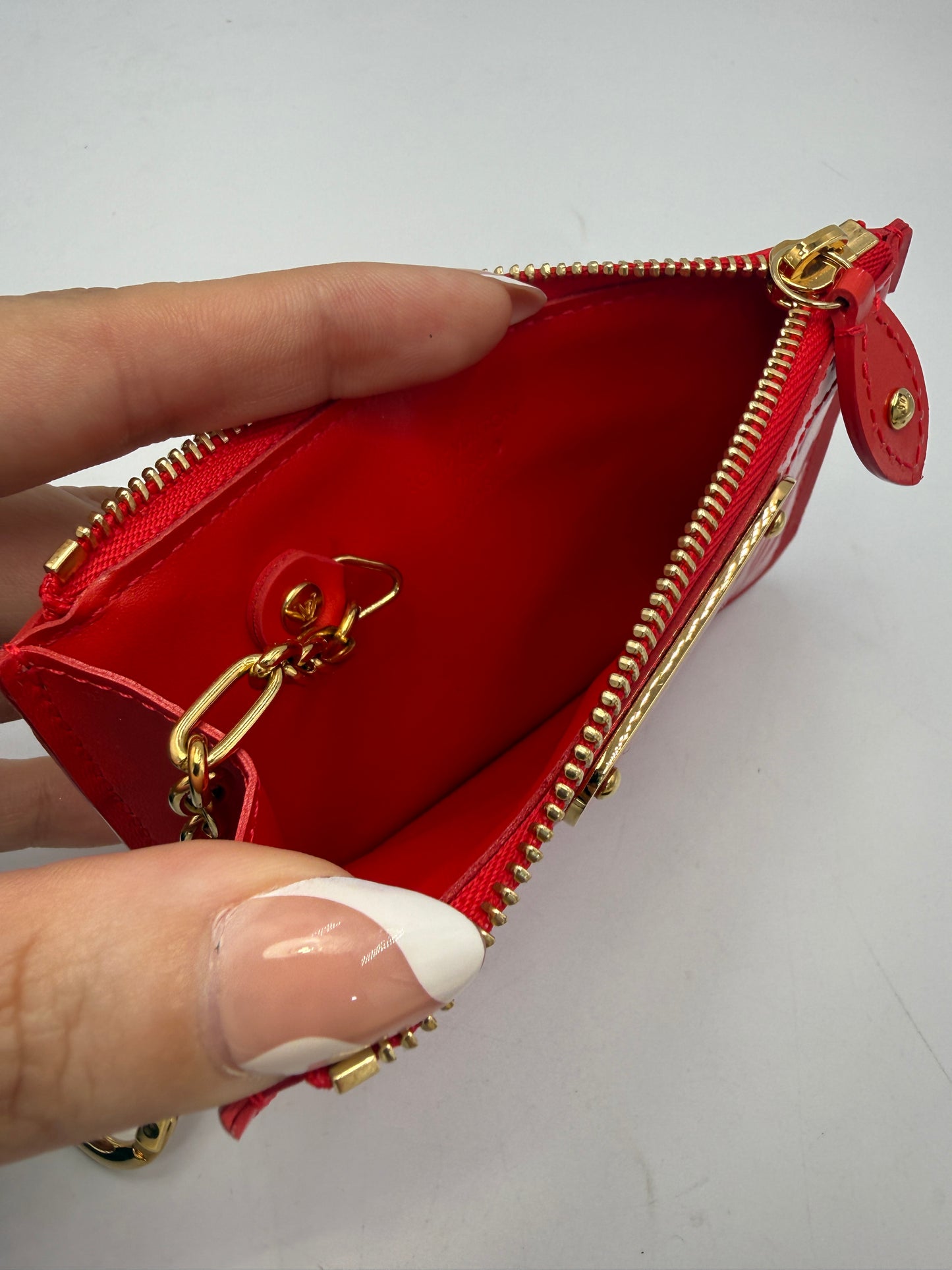 Louis Vuitton Red Coral Vernis Leather Oversized Key Cles CA1112
