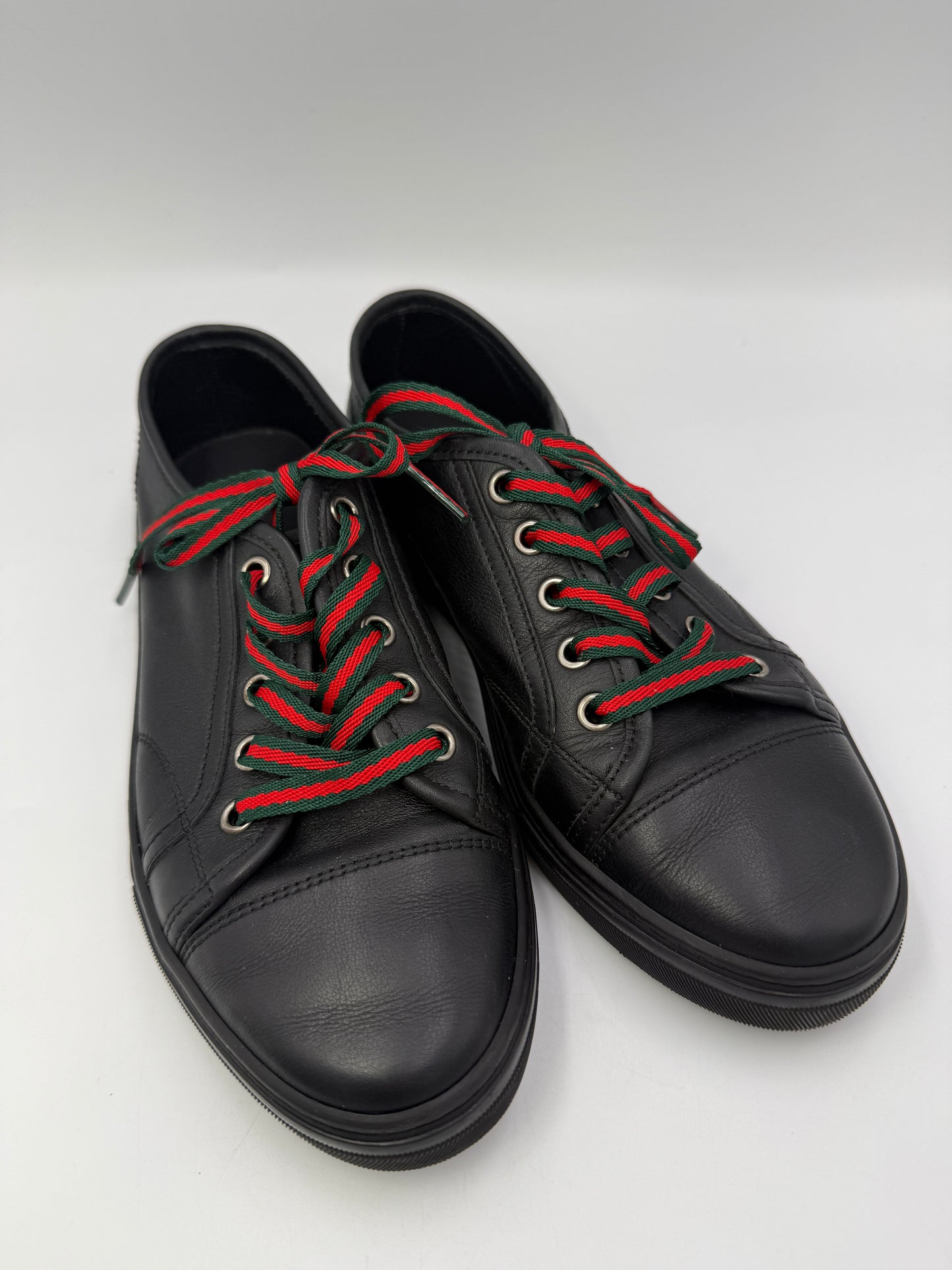 Gucci Black Leather Low Top Sneakers