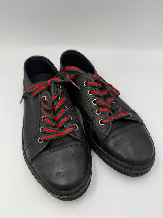 Gucci Black Leather Low Top Sneakers