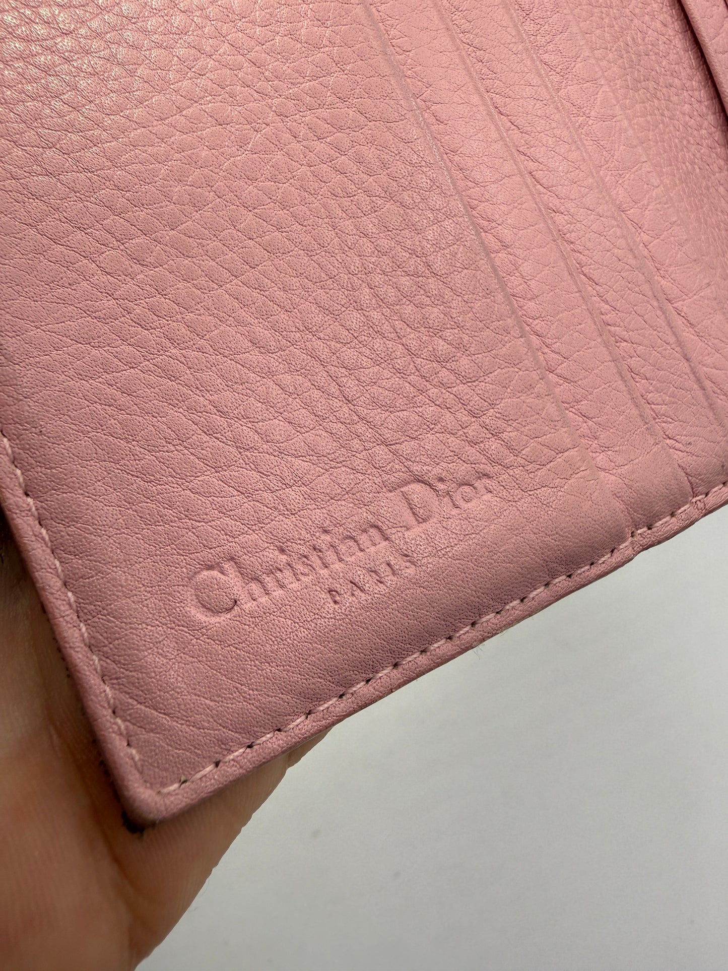 Christian Dior Vintage Pink Beige Trotter Wallet
