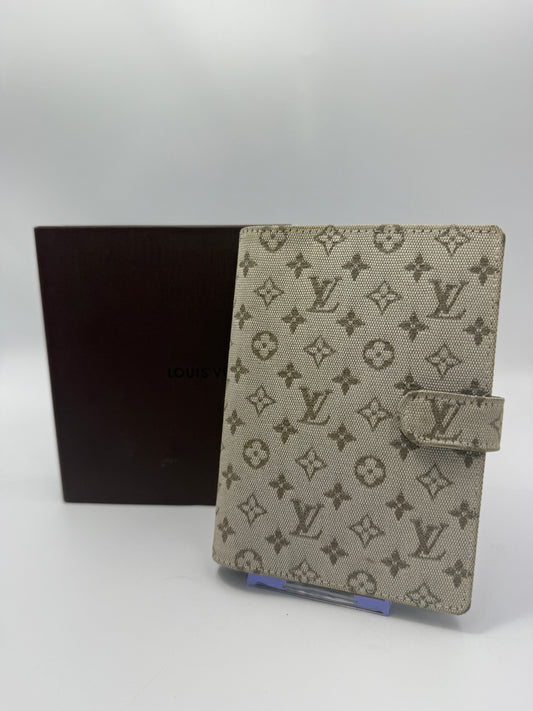 Louis Vuitton Monogram Mini Lin Tan Grey Agenda PM CA1001