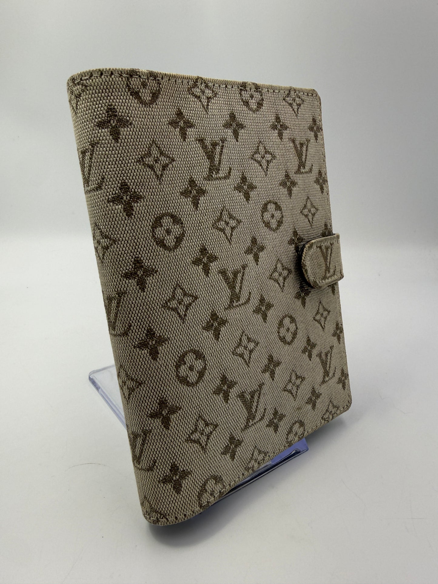 Louis Vuitton Monogram Mini Lin Tan Grey Agenda PM CA1001