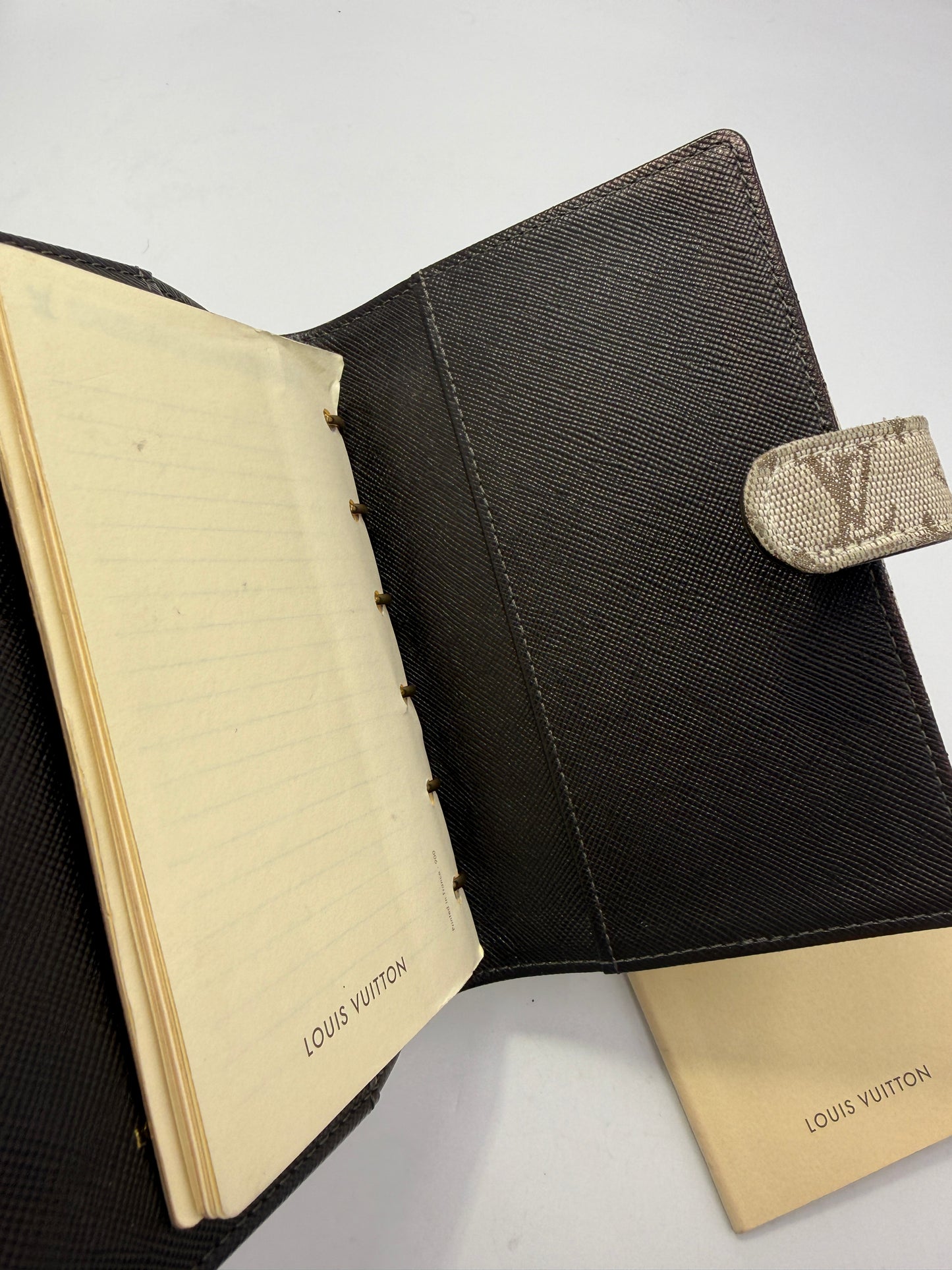 Louis Vuitton Monogram Mini Lin Tan Grey Agenda PM CA1001