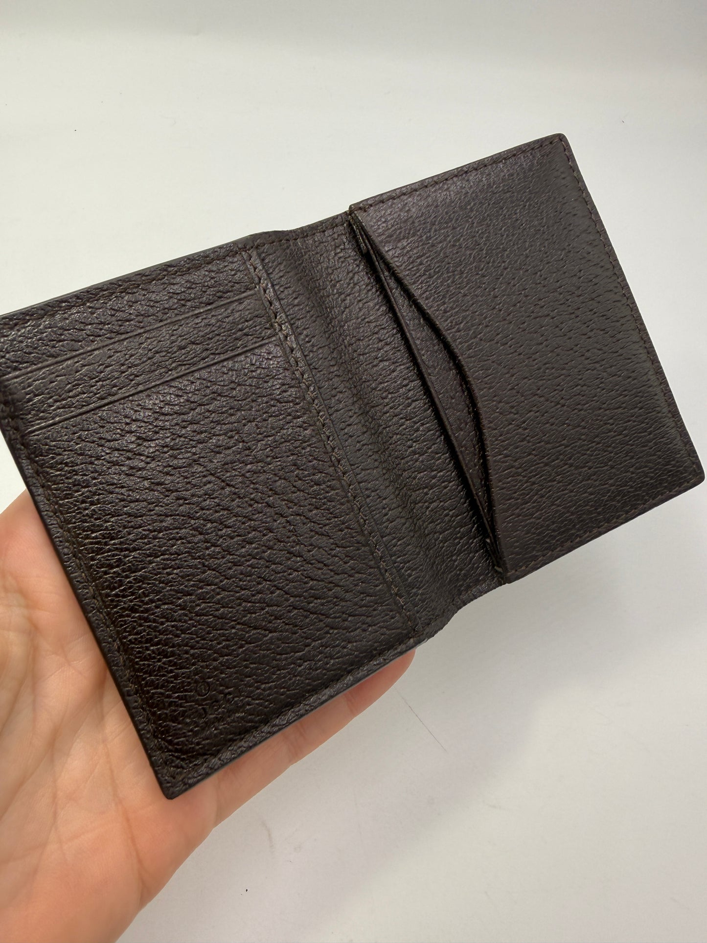 Gucci Marmont Dark Brown Leather Card Holder with Box