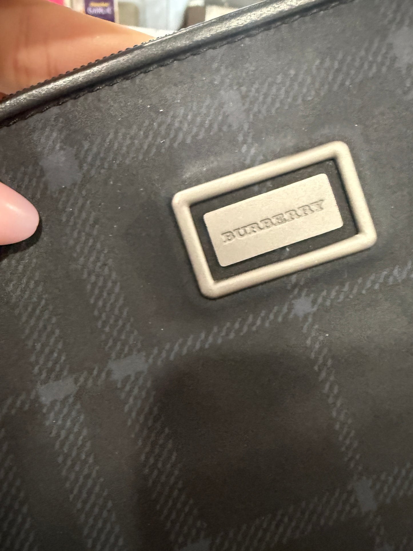Burberry Nova Check Structured Top Handle Computer or Work Bag