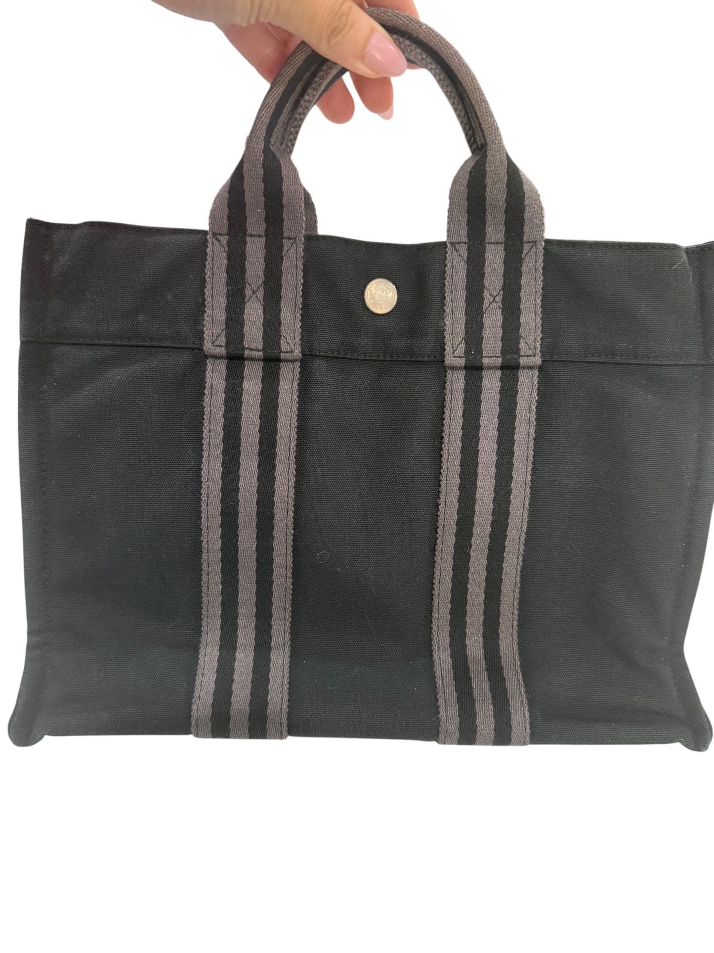 Hermès Black Canvas Fourre-Tout PM Tote Bag