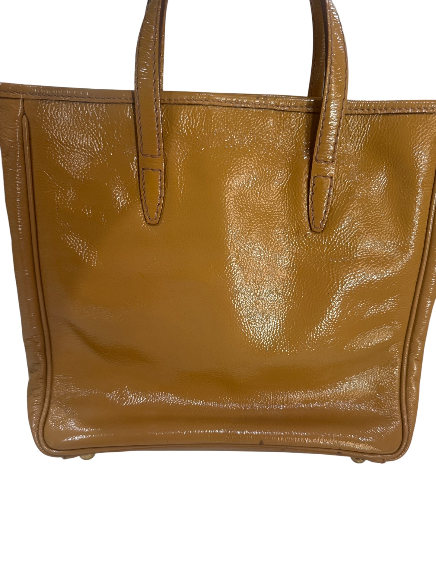 Yves Saint Laurent Y-Mail Tan Patent Leather Tote